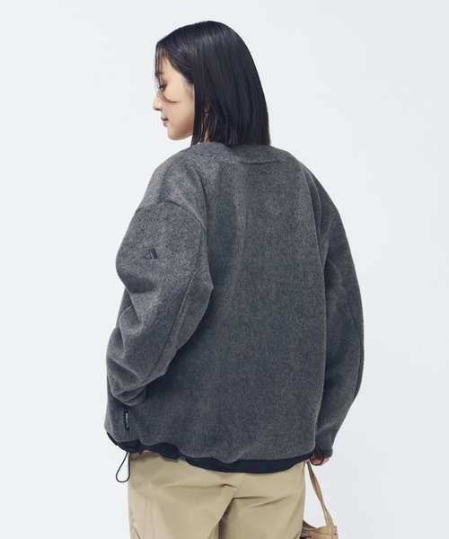 adidas(アディダス)の「【別注】アディダス adidas ラックスフロー オールデイズ ルーズフィット シャギー ニット カーディガ 限定コラボ(カーディガン/ボレロ・レディース・ベージュ/グレー・M/L/S/XL)」の13枚目の写真