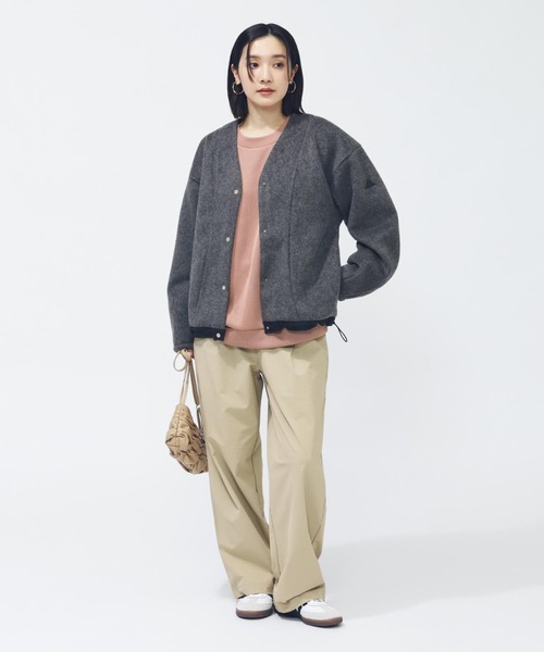 adidas(アディダス)の「【別注】アディダス adidas ラックスフロー オールデイズ ルーズフィット シャギー ニット カーディガ 限定コラボ(カーディガン/ボレロ・レディース・ベージュ/グレー・M/L/S/XL)」の14枚目の写真