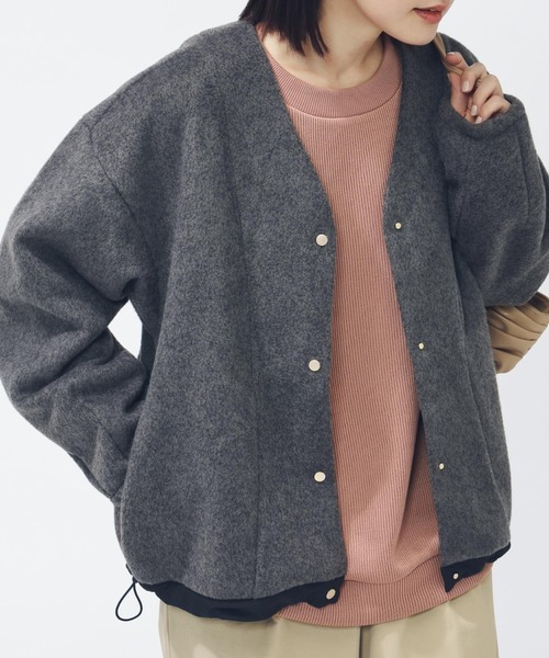 adidas(アディダス)の「【別注】アディダス adidas ラックスフロー オールデイズ ルーズフィット シャギー ニット カーディガ 限定コラボ(カーディガン/ボレロ・レディース・ベージュ/グレー・M/L/S/XL)」の12枚目の写真