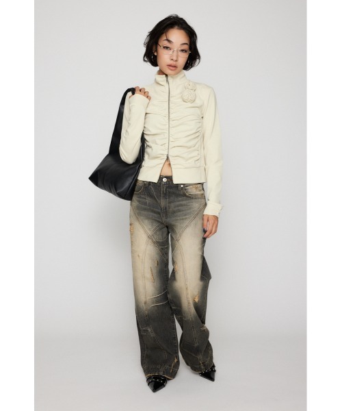 FRONT ZIP GATHER トップス（Tシャツ/カットソー）｜LAGUA GEM