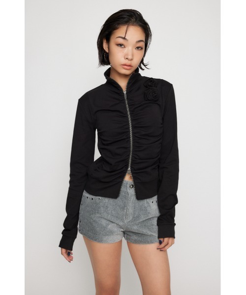 LAGUA GEM FRONT ZIP GATHER トップス FRONT ZIP GATHER トップス（Tシャツ/カットソー）｜LAGUA GEM