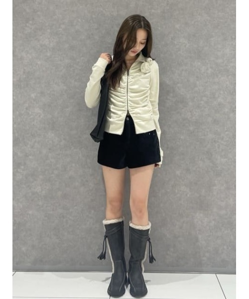 LAGUA GEM FRONT ZIP GATHER トップス LAGUA GEM | FRONT ZIP GATHER トップス (Tシャツ・カットソー(長袖
