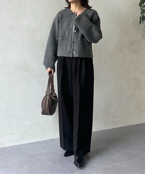 Thevon（ゼボン）の「ジョーゼットフラップデザインタック入りスラックス（スラックス・レディース・ブラック/ベージュ/オフホワイト・マルチサイズ）」の14枚目の写真