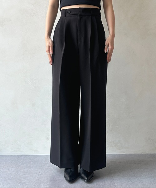 Thevon（ゼボン）の「ジョーゼットフラップデザインタック入りスラックス（スラックス・レディース・ブラック/ベージュ/オフホワイト・マルチサイズ）」の20枚目の写真