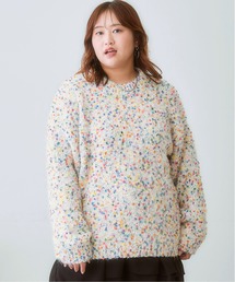 SMILE LAND | <大きいサイズ>ポコポコネップ入カラフルニットプルオーバー(ニット/セーター)