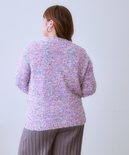 SMILE LAND（スマイルランド）の「＜大きいサイズ＞ポコポコネップ入カラフルニットプルオーバー（ニット/セーター・レディース・ラベンダー/ブラック系/オートミール・5L/4L/3L/LL/L）」の16枚目の写真