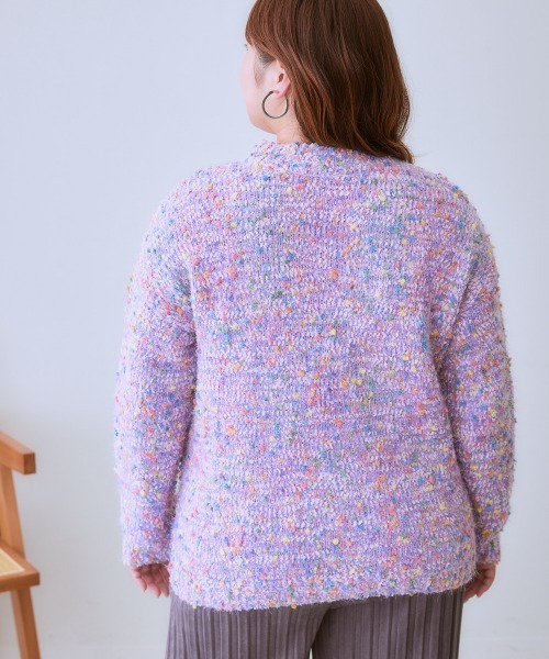 SMILE LAND（スマイルランド）の「＜大きいサイズ＞ポコポコネップ入カラフルニットプルオーバー（ニット/セーター・レディース・ラベンダー/ブラック系/オートミール・5L/4L/3L/LL/L）」の6枚目の写真