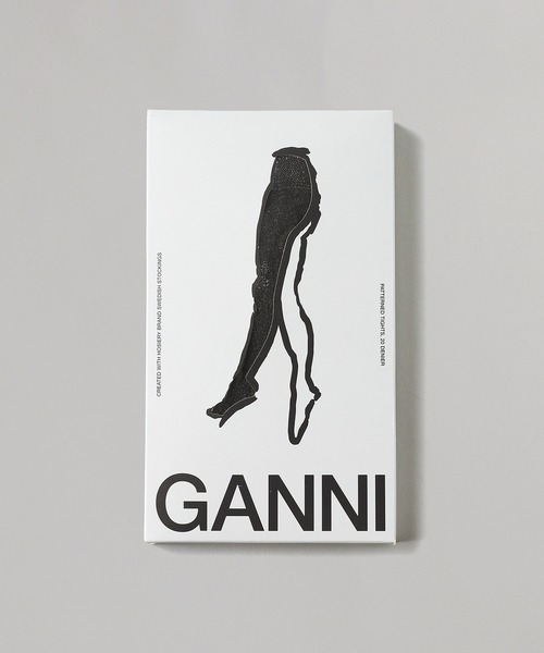 GANNI(ガニー)の「GANNI Butterfly Lace Tight Glitter A6298(ソックス/靴下・レディース・ブラック・SMALL)」の1枚目の写真