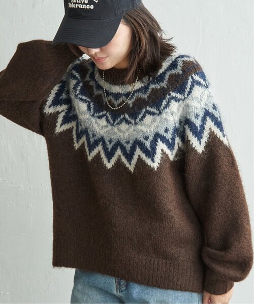 VENCEEXCHANGE(ヴァンスエクスチェンジ)の「ノルディックニットプルオーバー(ニット/セーター・レディース・グレー/ネイビー/ブラウン・FREE)」の3枚目の写真