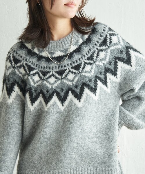 VENCEEXCHANGE(ヴァンスエクスチェンジ)の「ノルディックニットプルオーバー(ニット/セーター・レディース・グレー/ネイビー/ブラウン・FREE)」の2枚目の写真