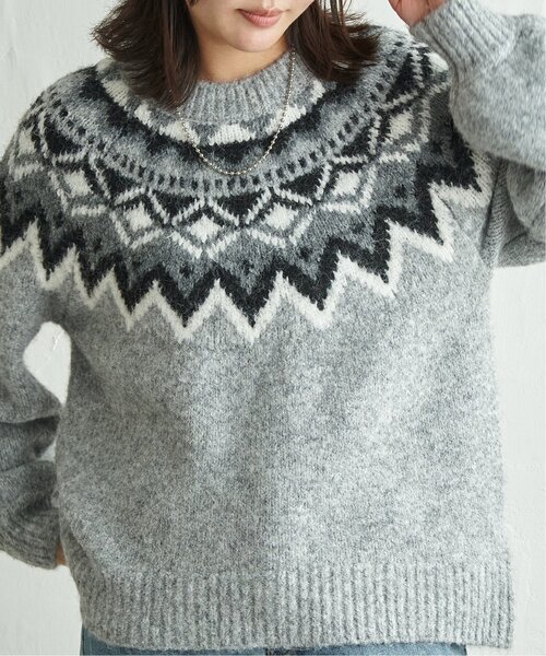 VENCEEXCHANGE(ヴァンスエクスチェンジ)の「ノルディックニットプルオーバー(ニット/セーター・レディース・グレー/ネイビー/ブラウン・FREE)」の11枚目の写真