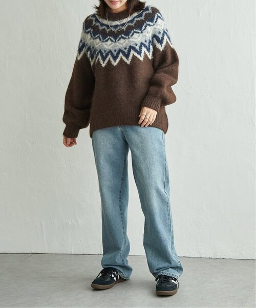 VENCEEXCHANGE(ヴァンスエクスチェンジ)の「ノルディックニットプルオーバー(ニット/セーター・レディース・グレー/ネイビー/ブラウン・FREE)」の12枚目の写真