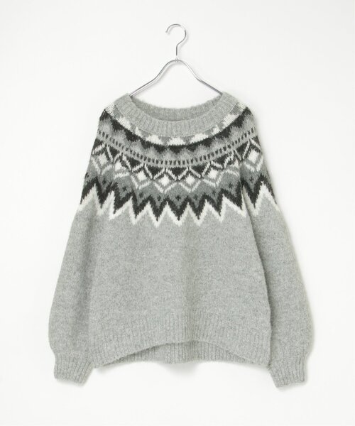 VENCEEXCHANGE(ヴァンスエクスチェンジ)の「ノルディックニットプルオーバー(ニット/セーター・レディース・グレー/ネイビー/ブラウン・FREE)」の7枚目の写真
