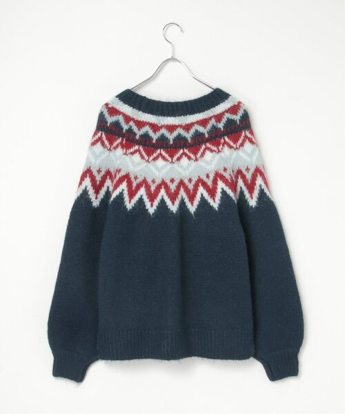 VENCEEXCHANGE(ヴァンスエクスチェンジ)の「ノルディックニットプルオーバー(ニット/セーター・レディース・グレー/ネイビー/ブラウン・FREE)」の22枚目の写真