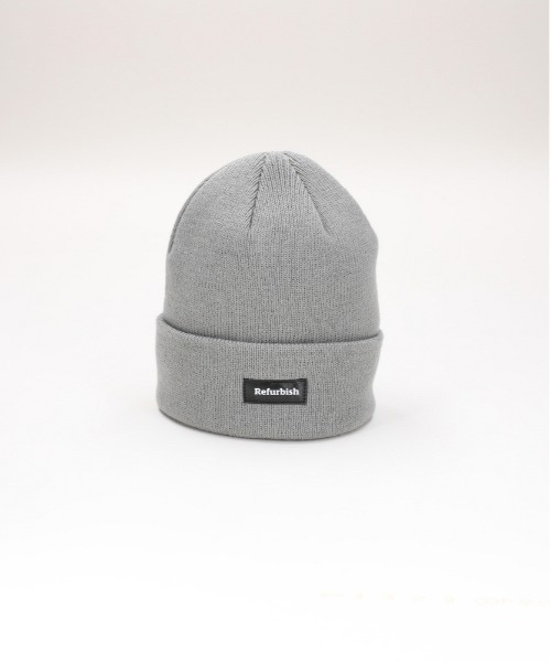 Right-on(ライトオン)の「【Refurbish】ロゴ付ニットワッチ(アクリル100%/おしゃれ/保温性/お子様用/カラーバリエーション豊富)(ニットキャップ/ビーニー・キッズ・ブラック/ライトグレー/イエロー・フリー)」の1枚目の写真