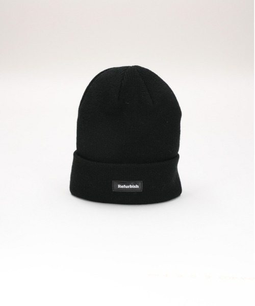 Right-on(ライトオン)の「【Refurbish】ロゴ付ニットワッチ(アクリル100%/おしゃれ/保温性/お子様用/カラーバリエーション豊富)(ニットキャップ/ビーニー・キッズ・ブラック/ライトグレー/イエロー・フリー)」の2枚目の写真