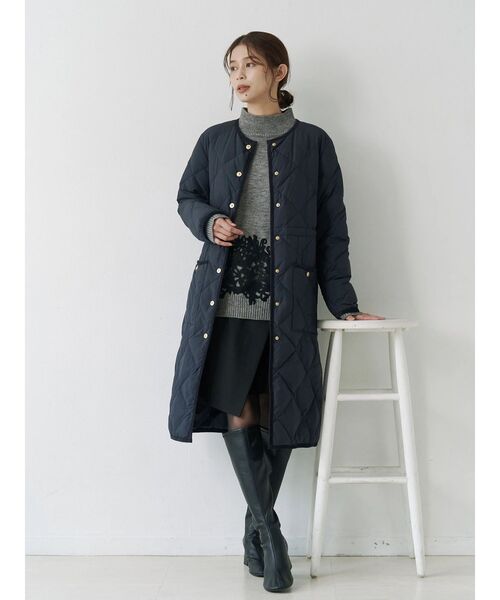 TONAL（トーナル）の「レースドッキングタートルニット（ニット/セーター・レディース・オフホワイト/グレー/ブラック・MEDIUM）」の12枚目の写真