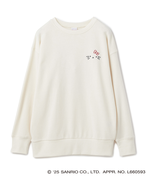 sanrio(サンリオ)の「【sanrio characters】HELLO KITTY/ハローキティ裏毛ドロップショルダープリントスウェットプルオーバー《サンリオキャラクターズ》(スウェット・レディース・ブラック/アイボリー・LL/L/M)」の9枚目の写真