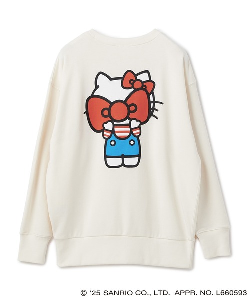 sanrio(サンリオ)の「【sanrio characters】HELLO KITTY/ハローキティ裏毛ドロップショルダープリントスウェットプルオーバー《サンリオキャラクターズ》(スウェット・レディース・ブラック/アイボリー・LL/L/M)」の4枚目の写真