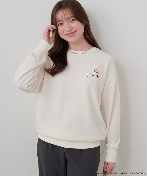 sanrio(サンリオ)の「【sanrio characters】HELLO KITTY/ハローキティ裏毛ドロップショルダープリントスウェットプルオーバー《サンリオキャラクターズ》(スウェット・レディース・ブラック/アイボリー・LL/L/M)」の21枚目の写真