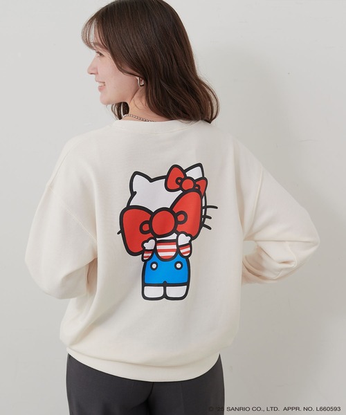 sanrio(サンリオ)の「【sanrio characters】HELLO KITTY/ハローキティ裏毛ドロップショルダープリントスウェットプルオーバー《サンリオキャラクターズ》(スウェット・レディース・ブラック/アイボリー・LL/L/M)」の19枚目の写真