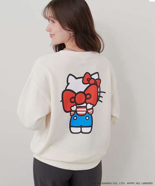 sanrio(サンリオ)の「【sanrio characters】HELLO KITTY/ハローキティ裏毛ドロップショルダープリントスウェットプルオーバー《サンリオキャラクターズ》(スウェット・レディース・ブラック/アイボリー・LL/L/M)」の13枚目の写真