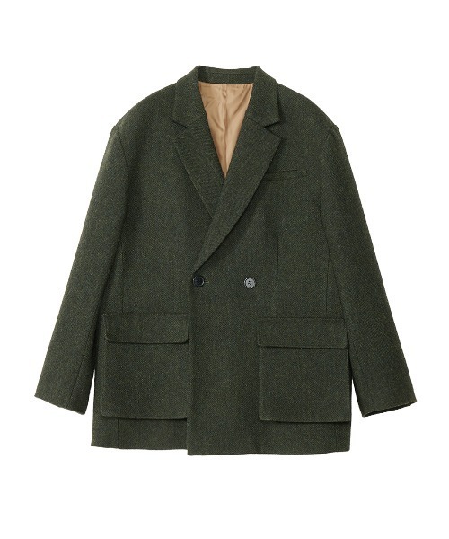 ELCHELE(エルチェレ)の「TAILORED PROM JACKET(テーラードジャケット・レディース・ダークウッド/モスグリーン・38/36)」の4枚目の写真