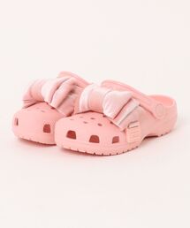 crocs(クロックス)のcrocs クロックス 18-21 CLASSIC BOW CLOG K PWP キッズクラシックボウクロッグ 211886-78U POWDER PINK(サンダル)