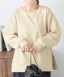 サイドジップあったか裏起毛プルオーバー