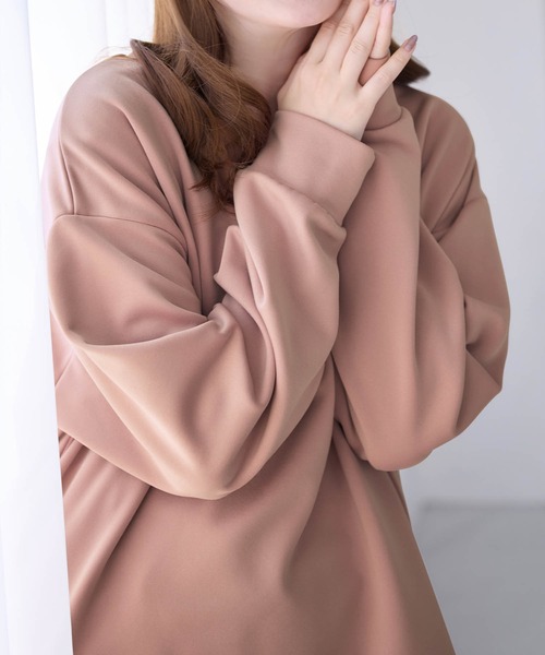 alotta(アロッタ)の「サイドジップあったか裏起毛プルオーバー(スウェット・レディース・モカ/チャコール/ピンク/アイボリー/ブラック・L/M/LL)」の10枚目の写真