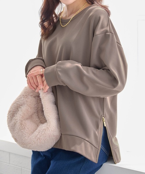 セール】サイドジップあったか裏起毛プルオーバー（スウェット