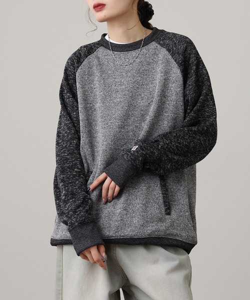 JEMORGAN(ジェーイーモーガン)の「JEMORGAN ニットフリースラグランクルー(スウェット・メンズ・マルチ/グレー/チャコール・M/XL/L)」の7枚目の写真