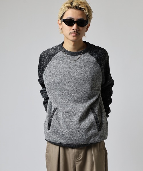 JEMORGAN(ジェーイーモーガン)の「JEMORGAN ニットフリースラグランクルー(スウェット・メンズ・マルチ/グレー/チャコール・M/XL/L)」の9枚目の写真
