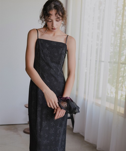Callarus(カラルス)の「チュールフリルブラウス+シャイニーキャミワンピースドレス〔Callarus〕(ドレス・レディース・ブラック×ブラック・M/L)」の17枚目の写真