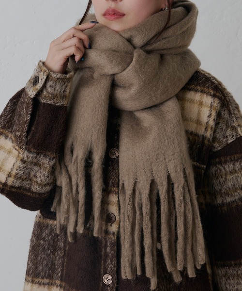 COLONY 2139（コロニートゥーワンスリーナイン）の「無地フェイクウールマフラー（マフラー・レディース・モカ/ライトグレー/チャコールグレー/アイボリー/ブラック・FREE）」の5枚目の写真