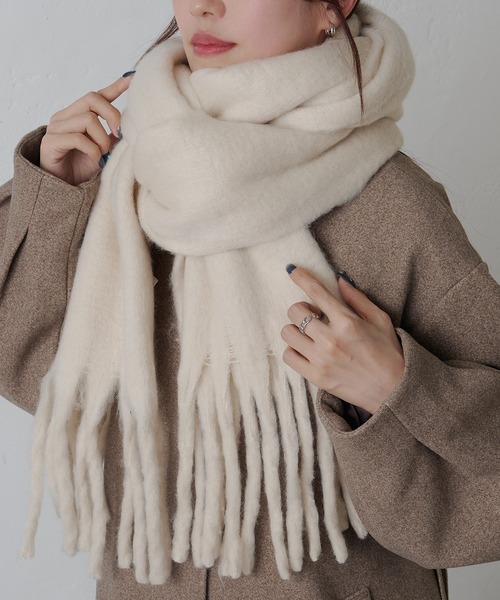 COLONY 2139（コロニートゥーワンスリーナイン）の「無地フェイクウールマフラー（マフラー・レディース・モカ/ライトグレー/チャコールグレー/アイボリー/ブラック・FREE）」の6枚目の写真