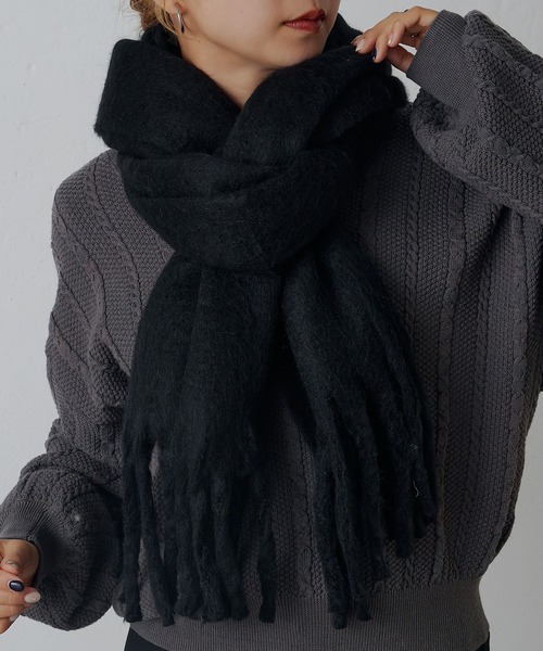 COLONY 2139（コロニートゥーワンスリーナイン）の「無地フェイクウールマフラー（マフラー・レディース・モカ/ライトグレー/チャコールグレー/アイボリー/ブラック・FREE）」の8枚目の写真