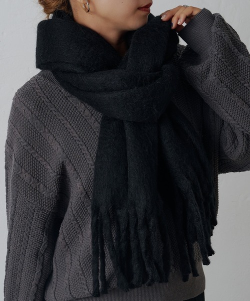 COLONY 2139（コロニートゥーワンスリーナイン）の「無地フェイクウールマフラー（マフラー・レディース・モカ/ライトグレー/チャコールグレー/アイボリー/ブラック・FREE）」の10枚目の写真