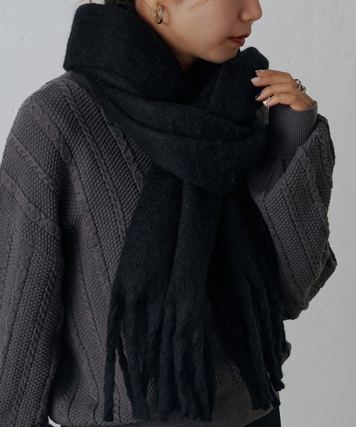 COLONY 2139（コロニートゥーワンスリーナイン）の「無地フェイクウールマフラー（マフラー・レディース・モカ/ライトグレー/チャコールグレー/アイボリー/ブラック・FREE）」の11枚目の写真