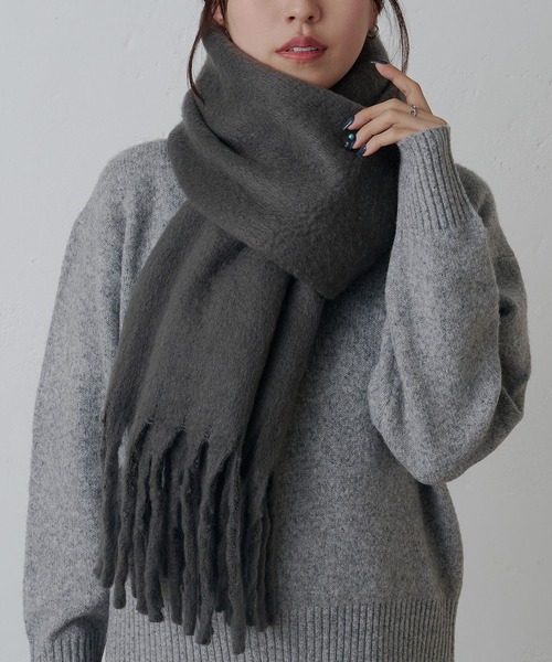 COLONY 2139（コロニートゥーワンスリーナイン）の「無地フェイクウールマフラー（マフラー・レディース・モカ/ライトグレー/チャコールグレー/アイボリー/ブラック・FREE）」の13枚目の写真