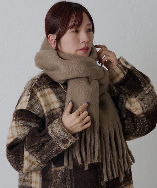 COLONY 2139（コロニートゥーワンスリーナイン）の「無地フェイクウールマフラー（マフラー・レディース・モカ/ライトグレー/チャコールグレー/アイボリー/ブラック・FREE）」の17枚目の写真