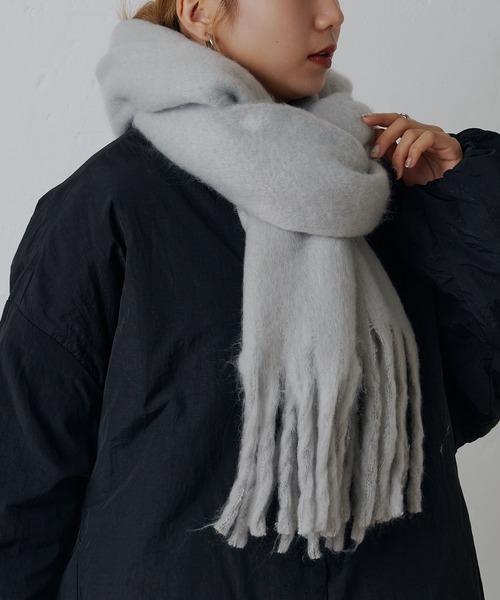 COLONY 2139（コロニートゥーワンスリーナイン）の「無地フェイクウールマフラー（マフラー・レディース・モカ/ライトグレー/チャコールグレー/アイボリー/ブラック・FREE）」の18枚目の写真