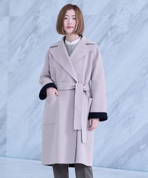 AOYAMA（アオヤマ）の「カシミヤの風合いの良さ、暖かさ、軽さを！【WEB限定】ガウン風リバーコート（ピーコート）」
