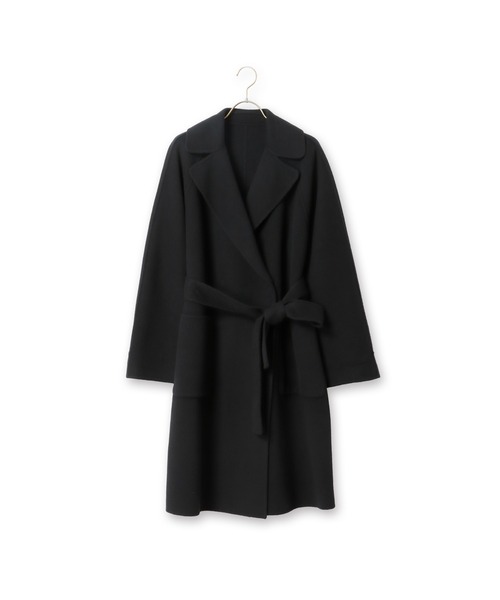 AOYAMA（アオヤマ）の「カシミヤの風合いの良さ、暖かさ、軽さを！【WEB限定】ガウン風リバーコート（ピーコート・レディース・ネイビー/パープル/キャメル/ブラック・L/M）」の12枚目の写真