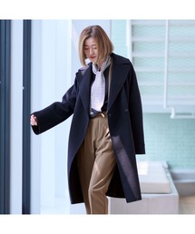 AOYAMA（アオヤマ）の「カシミヤの風合いの良さ、暖かさ、軽さを！【WEB限定】ガウン風リバーコート（ピーコート）」