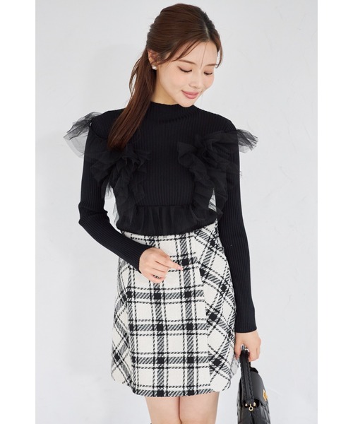 tocco closet(トッコ クローゼット)の「【ZOZO限定】プチハイネックチュールリブニットトップス(ニット/セーター・レディース・ブラック/オフホワイト/グレー・M)」の18枚目の写真