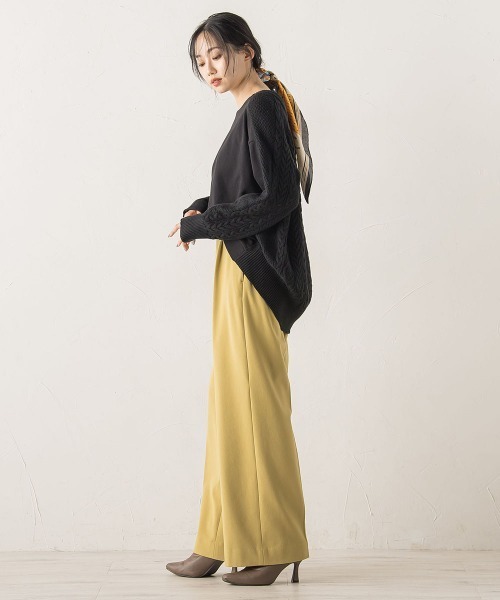 Droite lautreamont（ドロワットロートレアモン）の「両面起毛ストレッチパンツ≪洗濯機で洗える≫（その他パンツ・レディース・ベージュ/イエロー/オフホワイト/ブラック/ブラック系その他/チャコールグレー/ブラウン・M/S）」の11枚目の写真