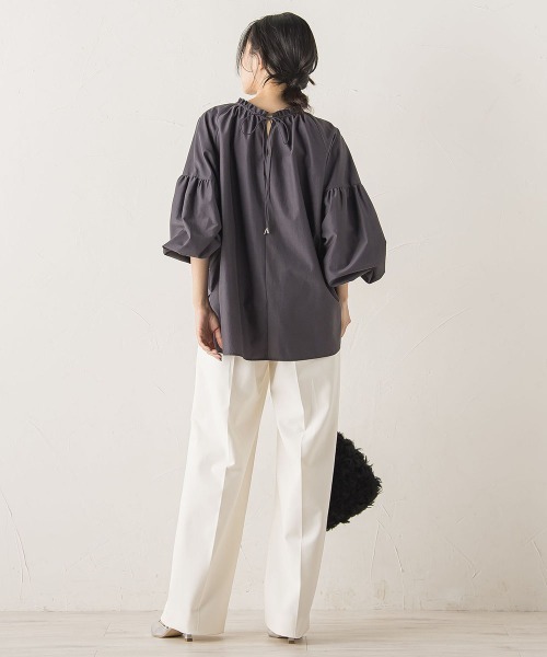 Droite lautreamont（ドロワットロートレアモン）の「両面起毛ストレッチパンツ≪洗濯機で洗える≫（その他パンツ・レディース・ベージュ/イエロー/オフホワイト/ブラック/ブラック系その他/チャコールグレー/ブラウン・M/S）」の15枚目の写真