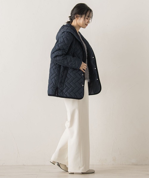 Droite lautreamont（ドロワットロートレアモン）の「両面起毛ストレッチパンツ≪洗濯機で洗える≫（その他パンツ・レディース・ベージュ/イエロー/オフホワイト/ブラック/ブラック系その他/チャコールグレー/ブラウン・M/S）」の18枚目の写真