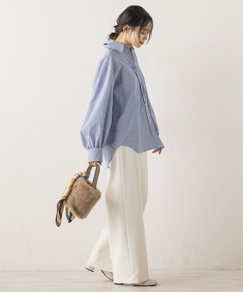 Droite lautreamont（ドロワットロートレアモン）の「両面起毛ストレッチパンツ≪洗濯機で洗える≫（その他パンツ・レディース・ベージュ/イエロー/オフホワイト/ブラック/ブラック系その他/チャコールグレー/ブラウン・M/S）」の22枚目の写真